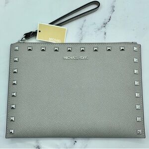 Michael Kors Gray Studded Wristlet